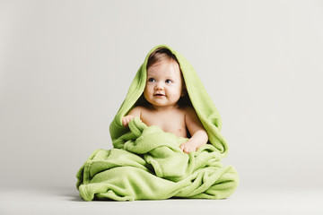 Baby in bath towel